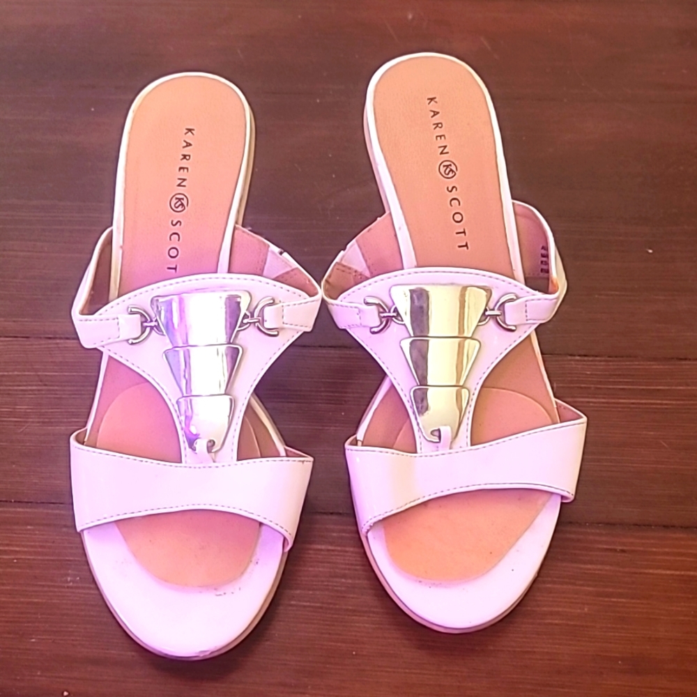 Karen Scott white sandals with embellishments